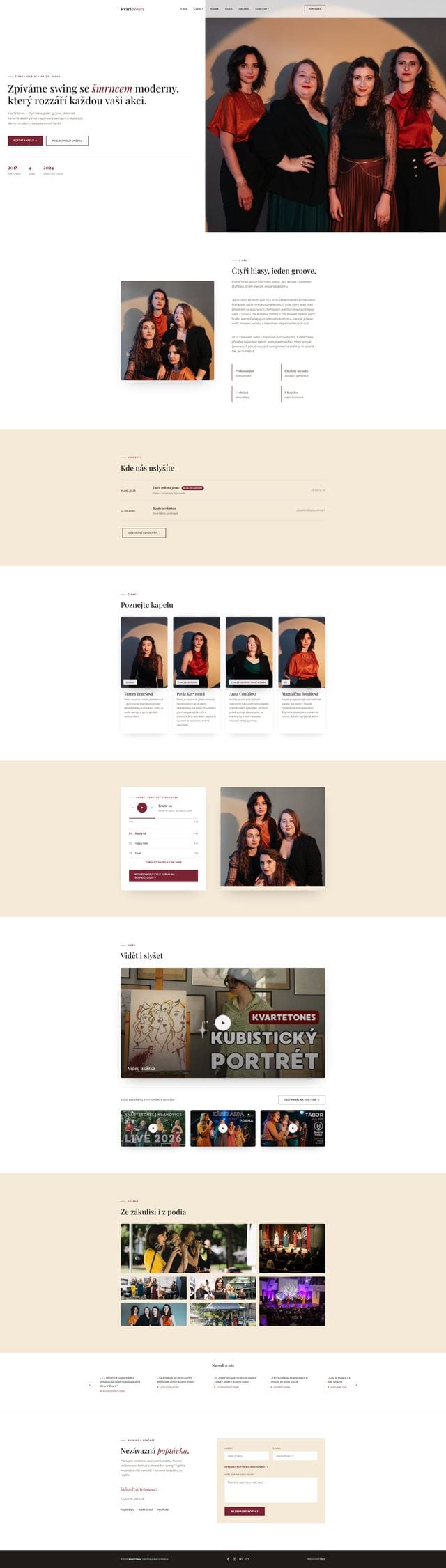 KvarteTones final website after the redesign